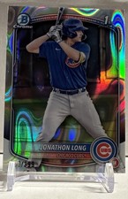 2025 Bowman Chrome Jonathon Long 1st Aqua Refractor /399 Chicago Cubs Prospect