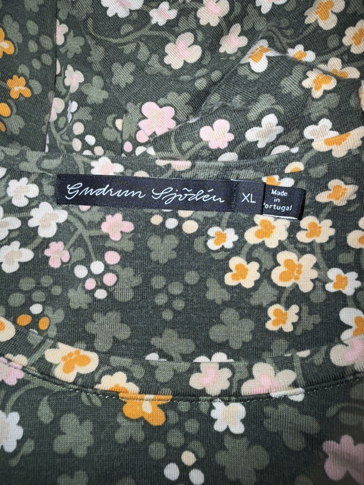 Tunique Gudrun Sjoden Taille XL - Modèle Floral En Lyocell Et Coton, Manches 3/4, Occasion Très Bon état