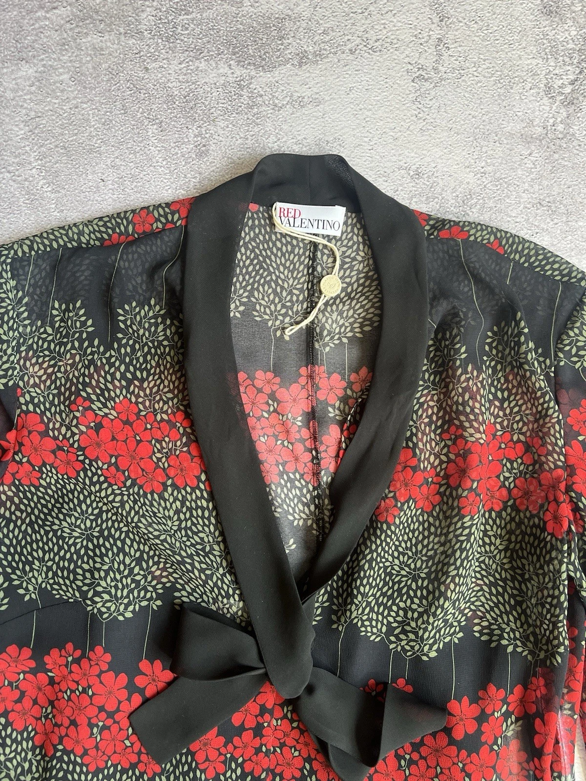 Abito midi rosso Valentino plissettato floreale chiffon taglia 42