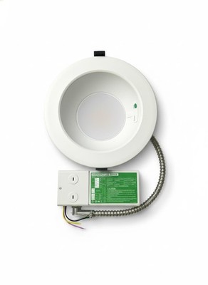 E2 LIGHTING 6 Inch LED Recessed Downlight w/Emergency Battery, 8W 16W & 3
