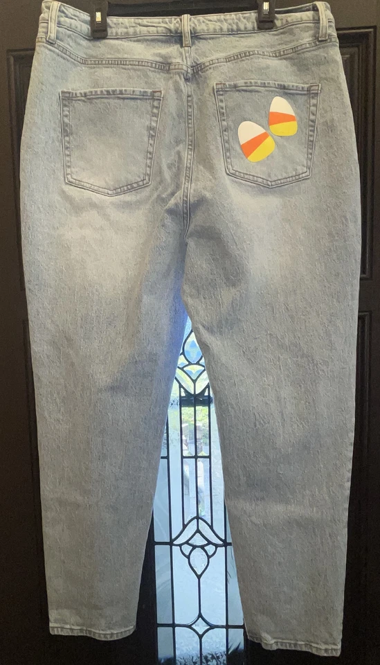 Pantalones de mezclilla Disney Her Universe para mujer 19 Mickey Donald Halloween azul tiro alto mamá Foto 2 de 4