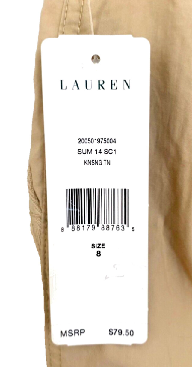 Lauren Ralph Lauren Women's Size 8 Beige /Tan Drawstring Waist Cropped Pants NWT thumbnail 9