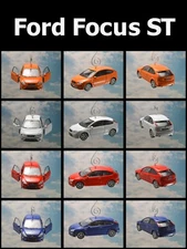 Ford Focus ST Custom 1/34th Christmas Tree Ornament Car Hybrid Hatchback Adorno