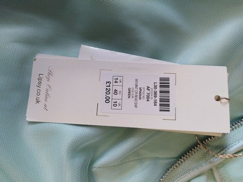 NWT LIPSY VIP MINT GREEN White LACE OCCASION DRESS Embroidered Beaded UK14 party - Picture 8 of 12