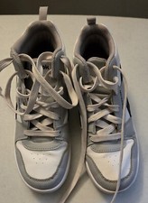 Reebok Shoes Royale Prime White Youth Size 4 Mid Top Lace Up black grey trim