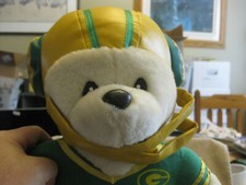 NFL Green Bay Packers Plush Stuffed Bear Jersey 00 Helmet Yellow  Green large