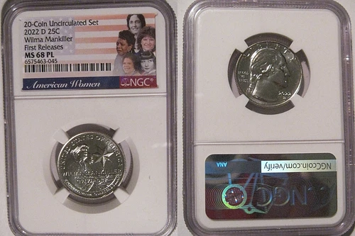 2022 D Wilma Mankiller 25c NGC MS 68 PL  American Women Quarter FIRST RELEASES
