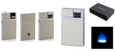 Porsche Design Feuerzeug P3632 Flat-Flame-Zündung titan statt:   165,00 UVP