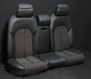 OEM Audi A8 4H Rückbank Sitz hinten Leder Alcantara schwarz Innenausstattung