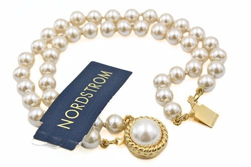 Vintage 80's Nordstrom Hand Knotted Faux Pearl NOS Bracelet