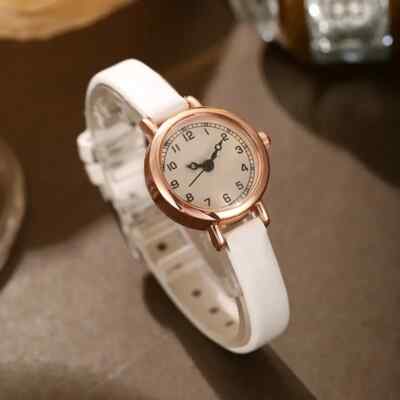 Quartz watch w leatherette strap, white face Pride&bright Minimalist White Watch: Unisex Void Face  main image 3