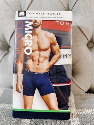 Confezione Da 3 Boxer PSD Uomo - Microfibra, Vita Media, Colori: Nero, Blu Scuro, Verde Alga