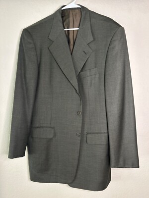 Vintage Pal Zileri Mens Super 120s Wool Dark Gray Sport Coat