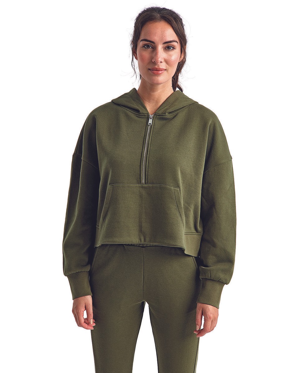 TriDri Ladies Alice Half-Zip Hooded Sweatshirt - TD077 | eBay