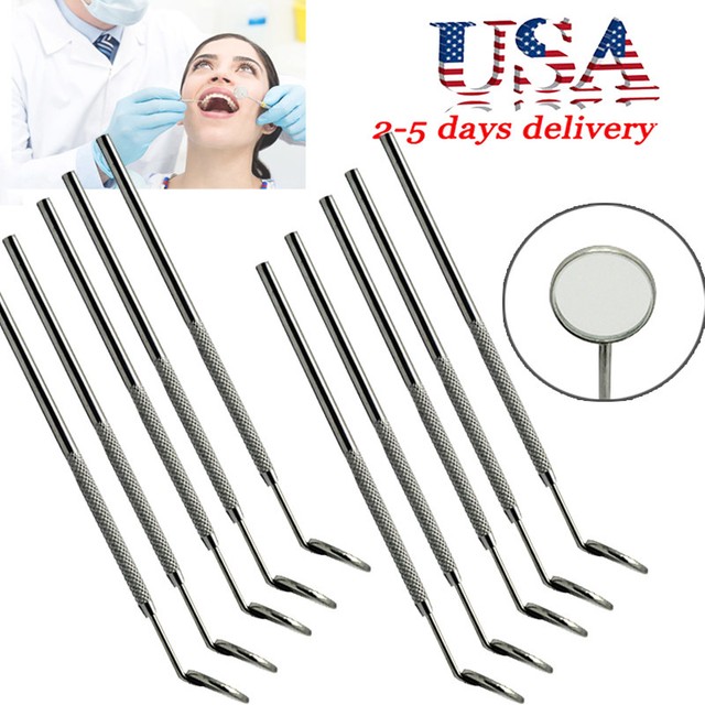 10pcs Dental Mirror +Handle Size 4 Dental oral Mouth mirror Clear Reflector Sale eBay