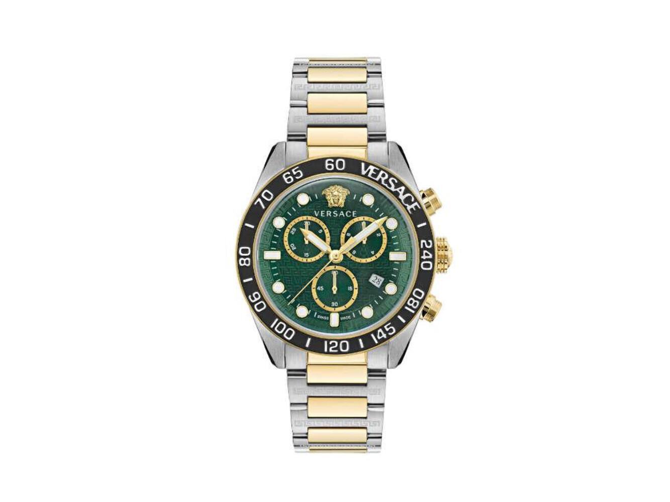 Versace VE6K00423 Greca Chrono 43mm Two Tone Men's Bracelet Watch-image