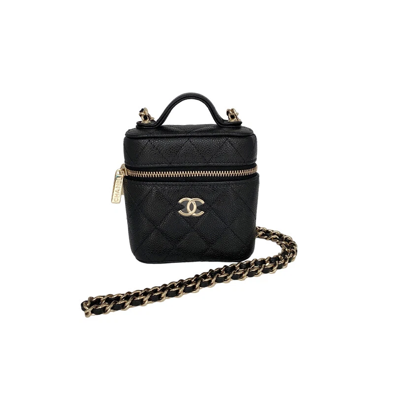 CHANEL Small Vanity Case in Pearl Chain Blue - Bellisa