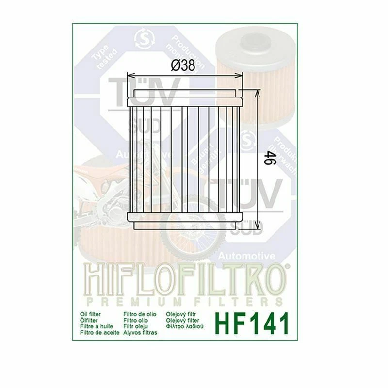 Filtro de aceite HiFlo genuino Yamaha YZ450F 2003-2008 HF141 YZF 450 450F - Paquete de 4 Foto 2 de 4