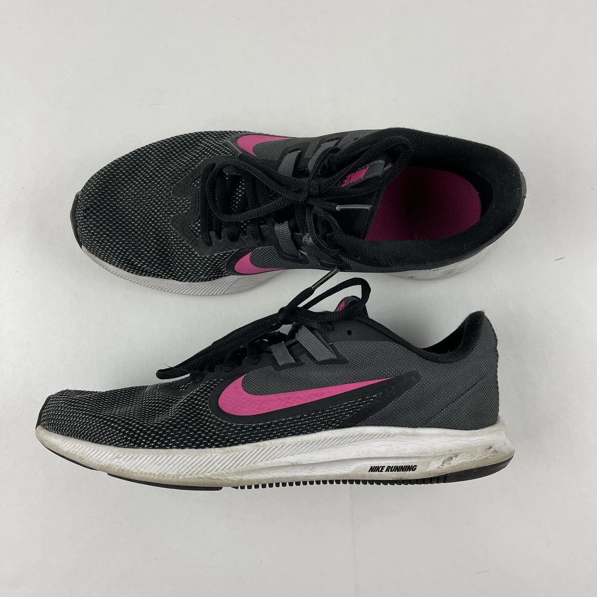 Nike Downshifter 9 Running Shoes Womens Size 9 Black Pink Sneakers AQ7486 002