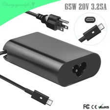 20V 65W AC Adapter USB-C Type C Charger for Dell Latitude Chromebook XPS Laptop