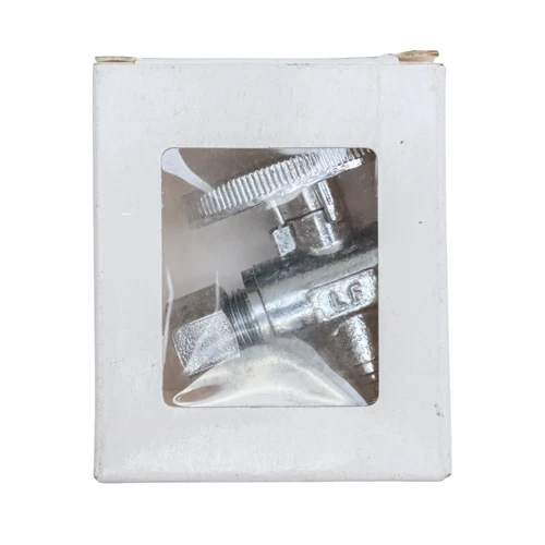 S10314 1/2" PEX x 3/8" OD Quarter Turn Angle Supply Stop Chrome Plated - Picture 3 of 3