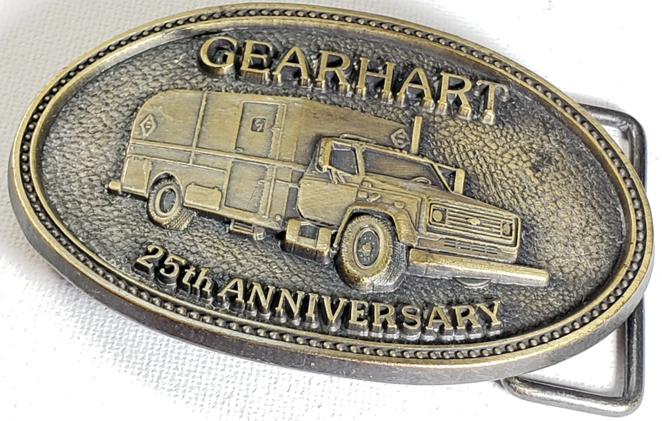 Vintage GEARHART Trucking 25th Anniversary Commemorative Belt Buckle  - Image 2 of 4