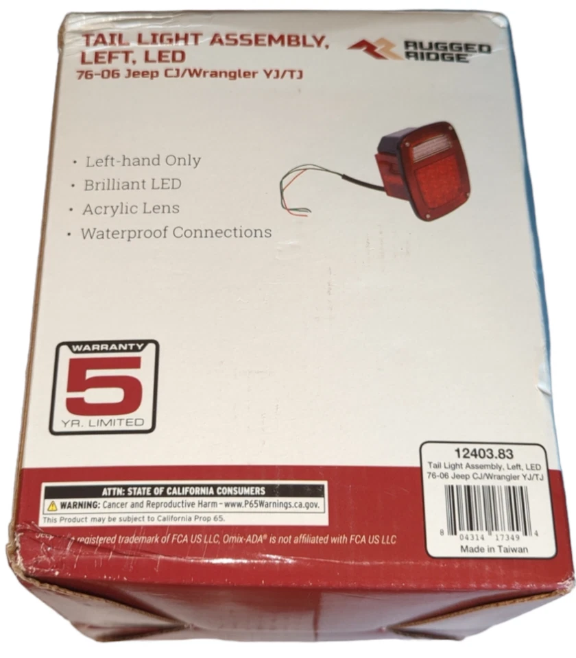 Conjunto de luz trasera izquierda Rugged Ridge para Jeep CJ y Wrangler 76-06 12403.83 Foto 3 de 4