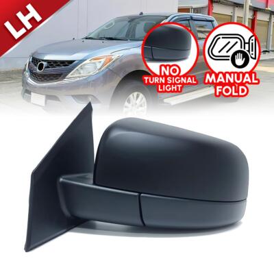 Side Wing Door Mirror Manual Left Black For Mazda Bt-50 UP UR Pickup 2012-2018