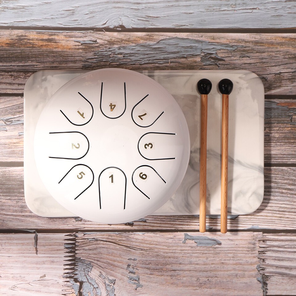 Steel Tongue Drum Handpan Drum 6 Inches 8 Notes Stress Relief for Kids