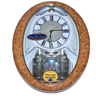 Rhythm Small World DWS GOLDEN SNOWFLAKE Wall Clock Burlwood 4MJ886