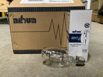 Metal Halide Lamp 50 Watts, Pulse Start, 4000K, ED17/E26, Clear, Pack of 12