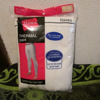 New Men's Hanes Thermal Base Layer, Lounge or White  (3XL)