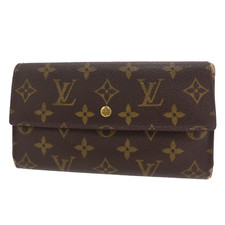 Louis Vuitton LV Portefeuille International Used Wallet Monogram M61217 AG721 A