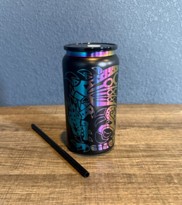 Monster Hunter Game 16 oz Iridescent Soda can style Tumbler w/Lid and Straw