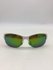 Suncloud Torque Polarized White/Green Semi-Rimless Sunglasses Green Mirror Lens