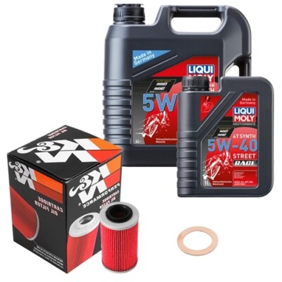K&N Ölfilter Set LM 5W-40 Race 5L für CAN-AM Spyder 1000 RS SM5 Schalter Bj.2011