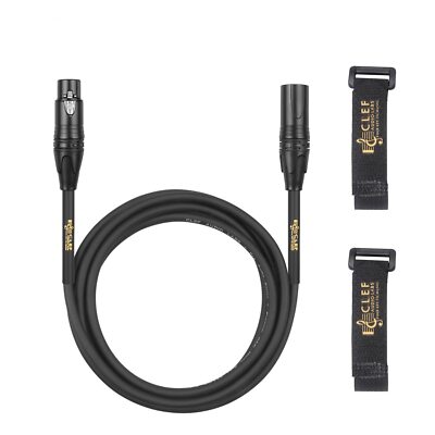 Clef AudioXLR Male to XLR Female, Black Zinc Alloy Shell/PVC Jacket - 12FT-1PK