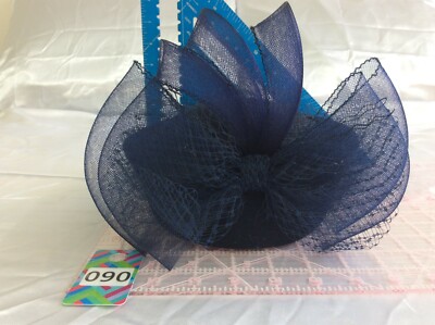 NEW Vtg Look Church Hat Navy Blue Mesh Netting Veil w 