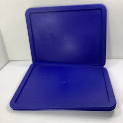 Pyrex 11 Cup 2.4L 8x10 Blue Set Food Storage Replacement Lids 2 Pack 7212-PC