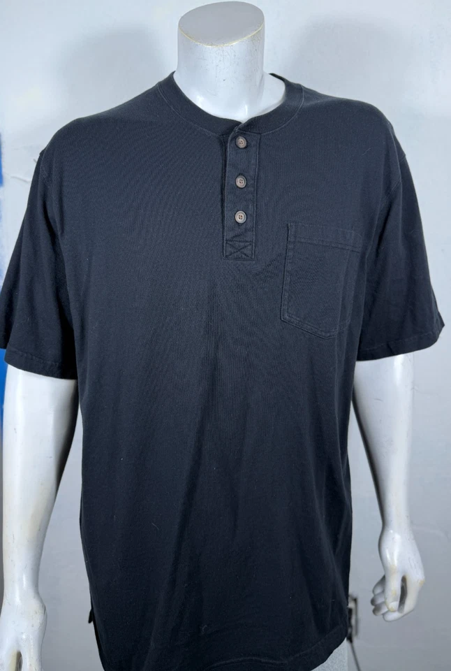 Lote Duluth Trading Company: Dos camisas grandes de cola larga para hombre negras/azules Foto 3 de 4