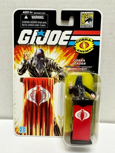 SDCC 2008 GI Joe Cobra Leader Commander Black Suit 3.75" Action Figure NEW MOC