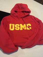 Unisex Adult USMC Hoodie Size Medium Red