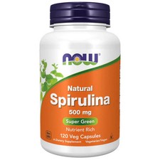 Natural Spirulina 120 Vcaps 500 mg by Now Foods
