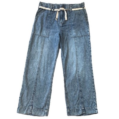Kensie Jeans The Ella High Rise Straight Womens 14 Cropped Elastic Waist Denim