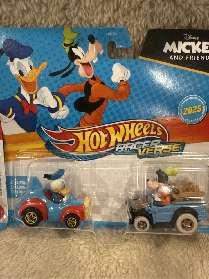 Hot Wheels Racer Verse Red Hulk & Captain America + Donald Duck And Goofy NIB - Image 2 of 4