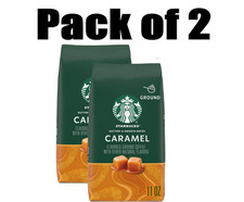 Starbucks Arabica Beans Caramel, Naturally Flavored, Coffee, 11oz Pack OF 2 