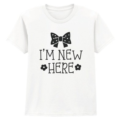 Im New Here Mädchen T-Shirt Neugeborenes Geschenk für Tochter