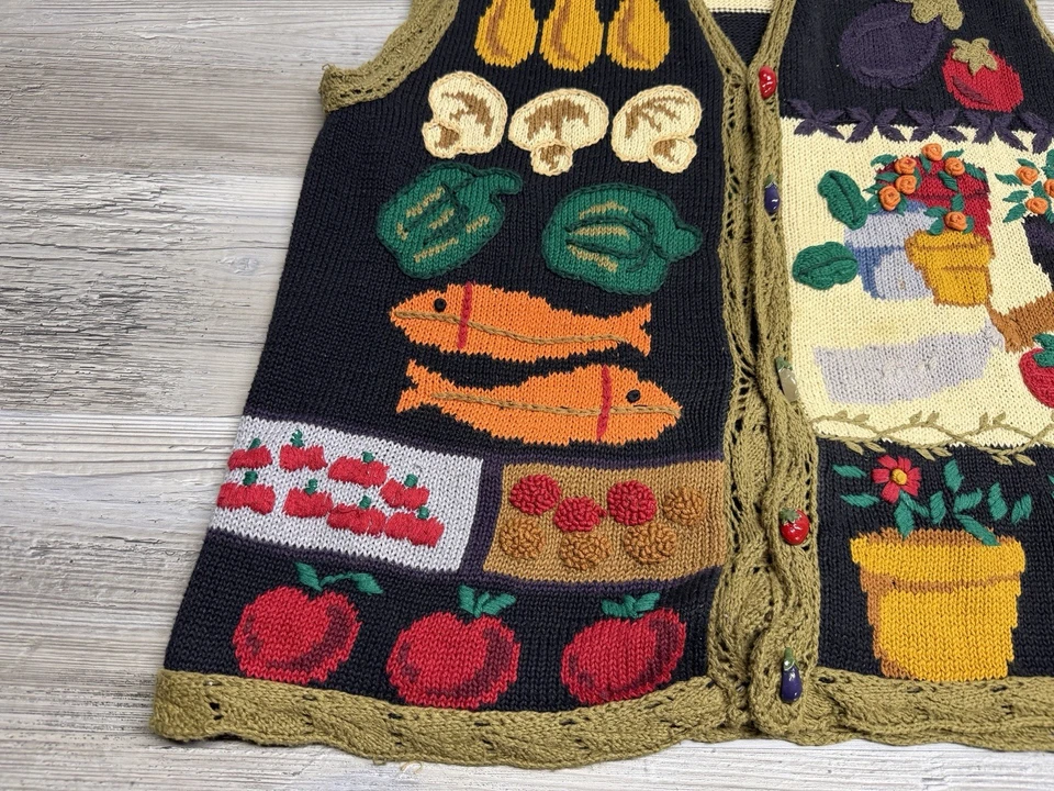 Cárdigan Ojo de Águila Vintage Cottagecore Suéter Años 80 90 Maximalista Retro Abuela Foto 3 de 4