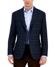 Tommy Hilfiger Men's Modern-Fit All Wool Sport Coats Blue Green Size 36S