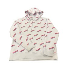 Kirkland Costco AOP Repeating Logo Zip Up Hooded Fleece Hoodie M All Over Print